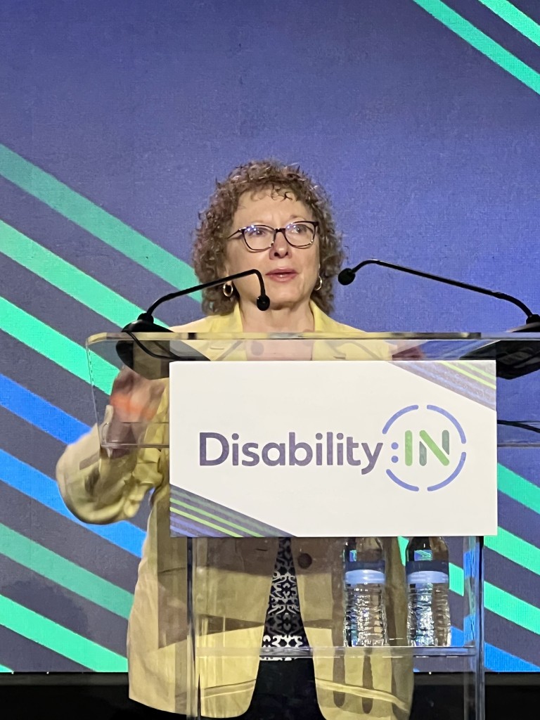 Joyce Bender speaking at the Disability:IN conference